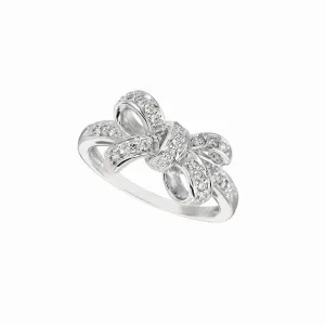 0.26 CARAT NATURAL DIAMOND BOW RING G SI 14K GOLD