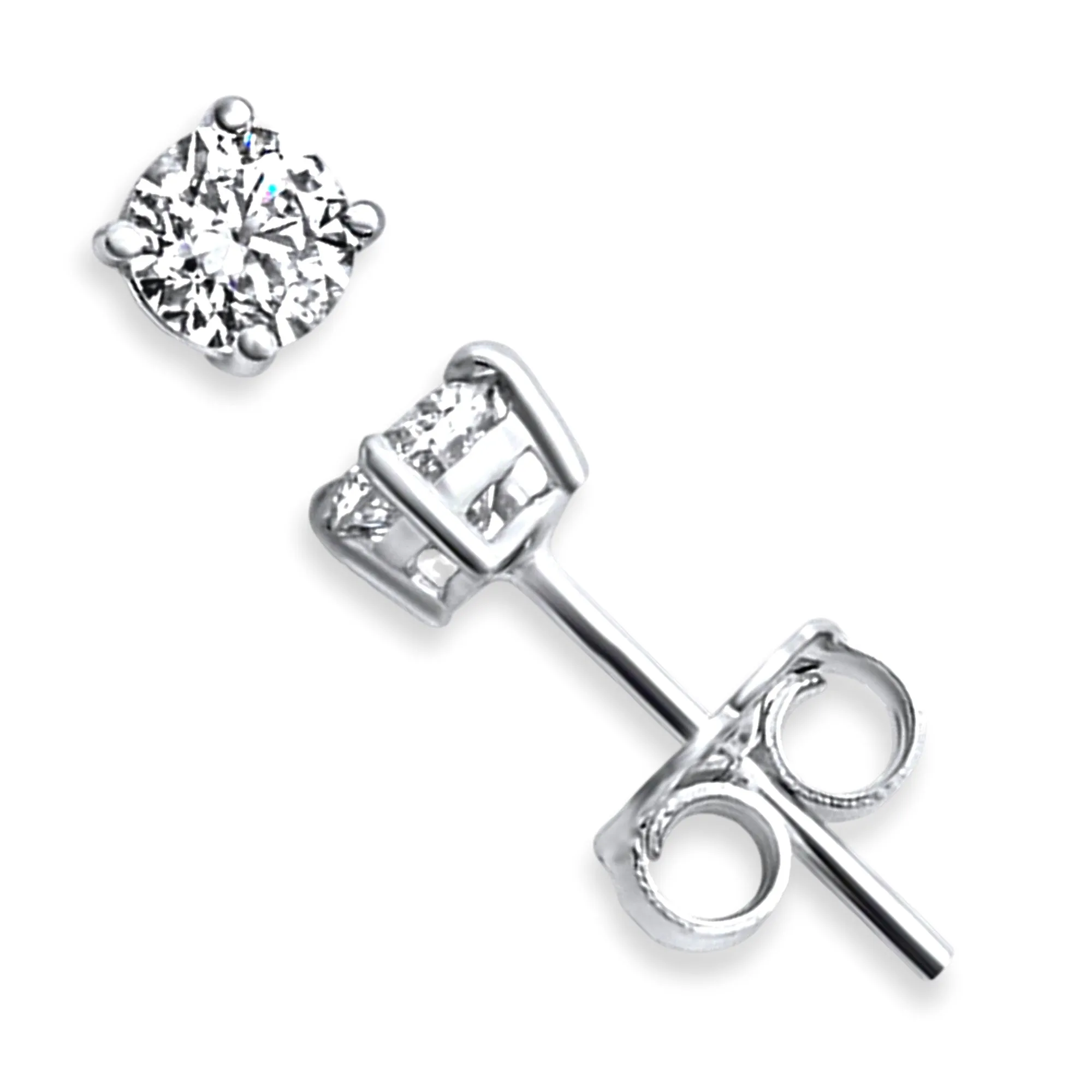 0.42tcw Round Diamonds in 14K White Gold Solitaire Stud Earrings
