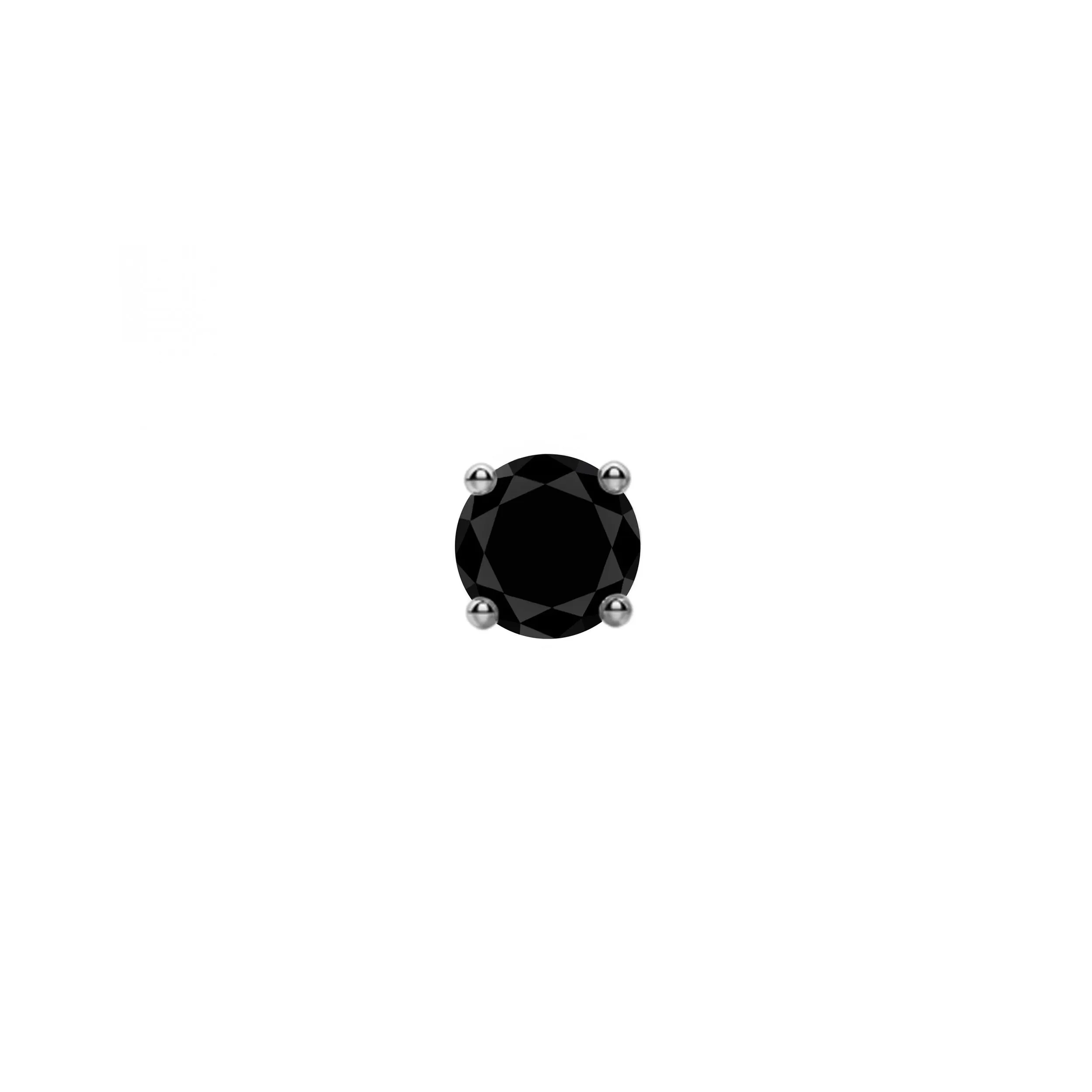 0.50tcw Round Black Diamonds in 14K White Gold Solitaire Stud Earrings