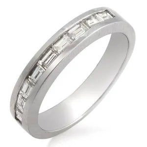 0.52ct Baguette Diamond Band Ring, 18k White Gold