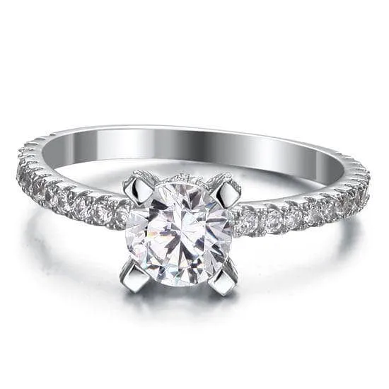 1.0 Ct Round Diamond 4 Prong Engagement Ring