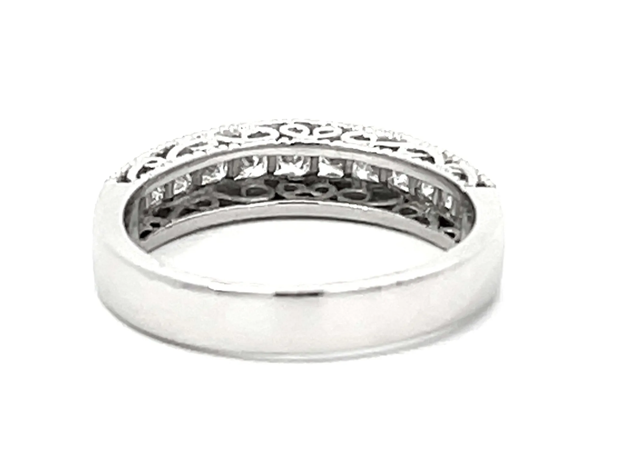1.00 Carat 12 Princess Cut Diamond Band Ring Platinum