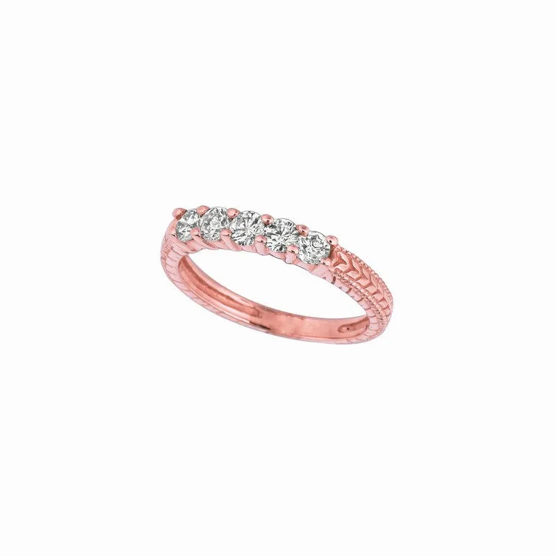 1.00 CT DIAMOND 5 STONES RING 14K GOLD