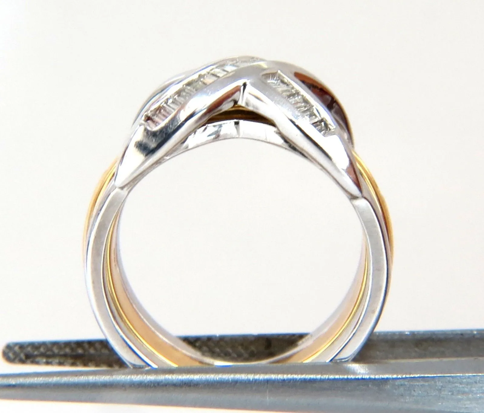 1.00ct Band & Insert Diamonds X Ring 14kt
