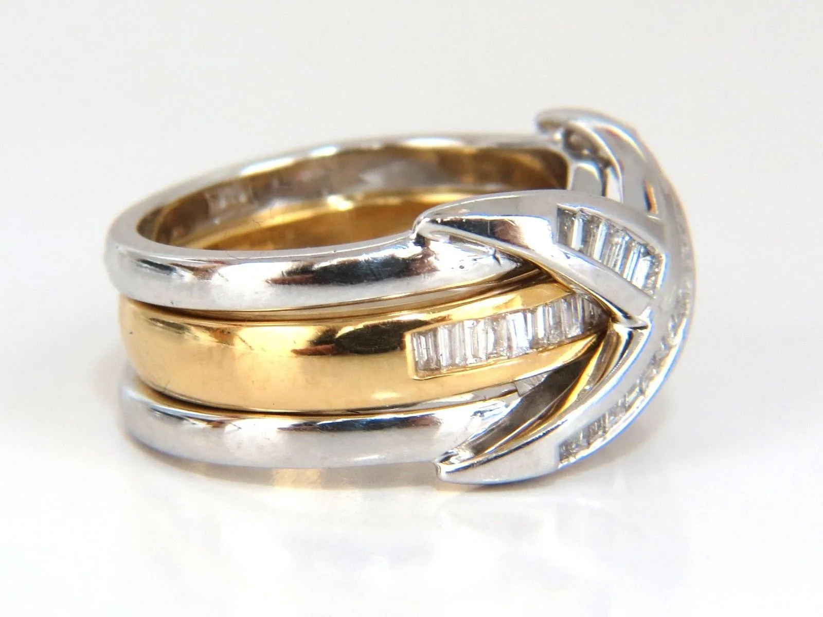 1.00ct Band & Insert Diamonds X Ring 14kt