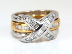 1.00ct Band & Insert Diamonds X Ring 14kt