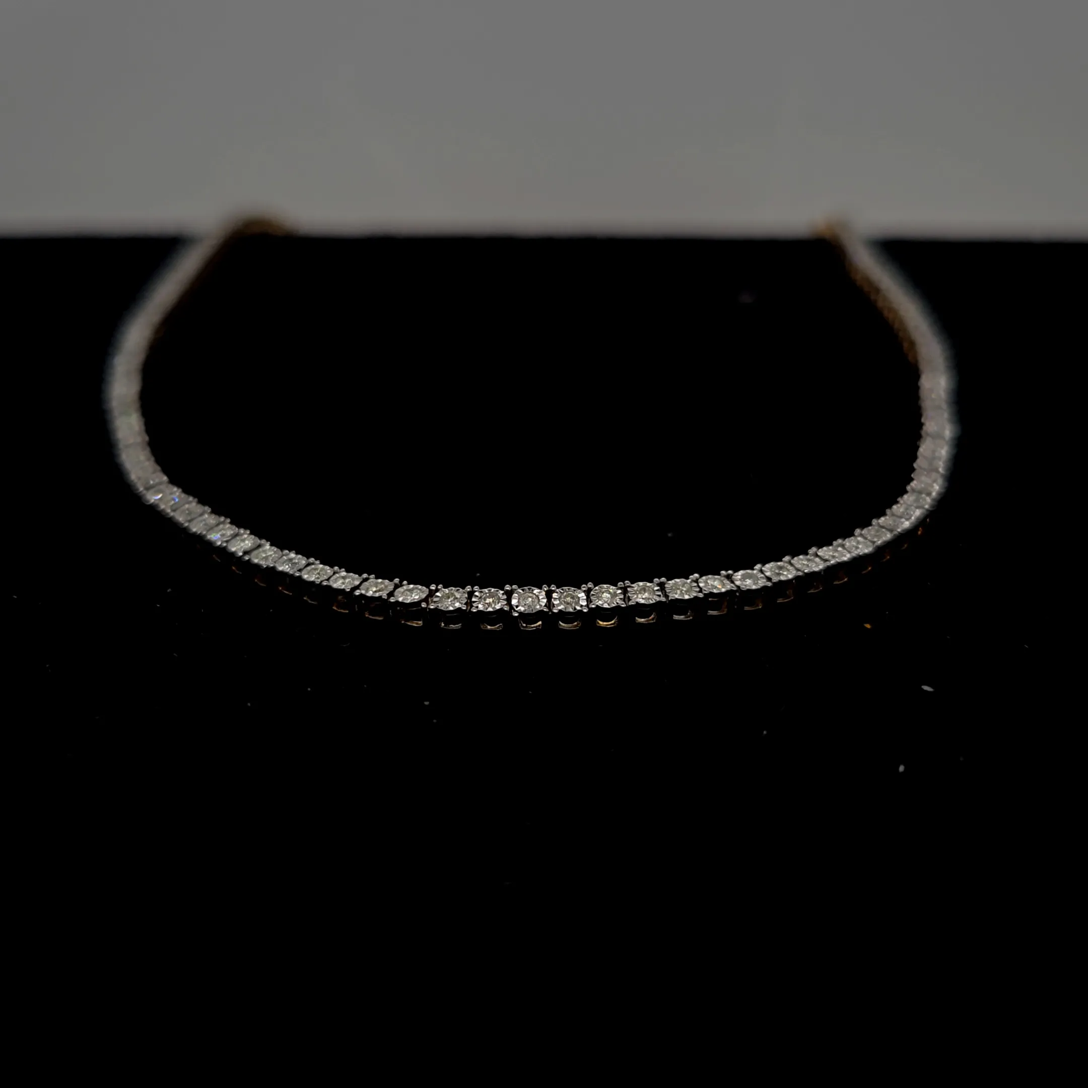 10K Gold 2mm Tennis Diamonds 20" Necklace - CH0038