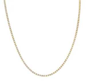 10K Gold 2mm Tennis Diamonds 20" Necklace - CH0038