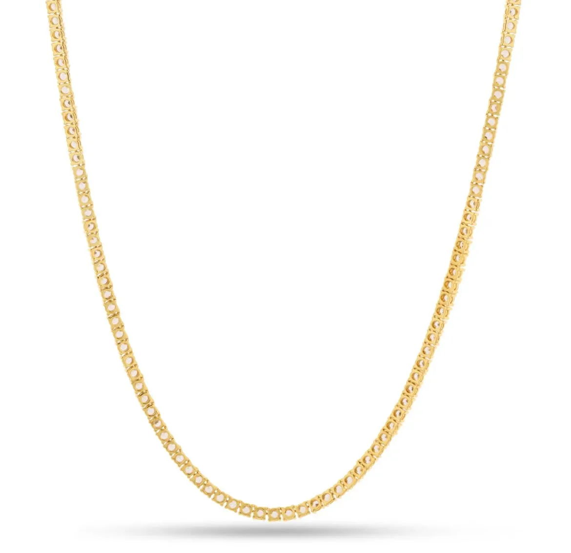 10K Gold 2mm Tennis Diamonds 20" Necklace - CH0038