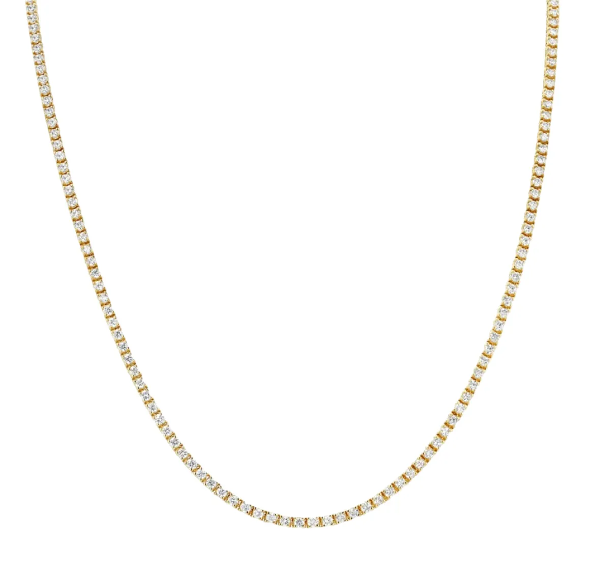 10K Gold 2mm Tennis Diamonds 20" Necklace - CH0038