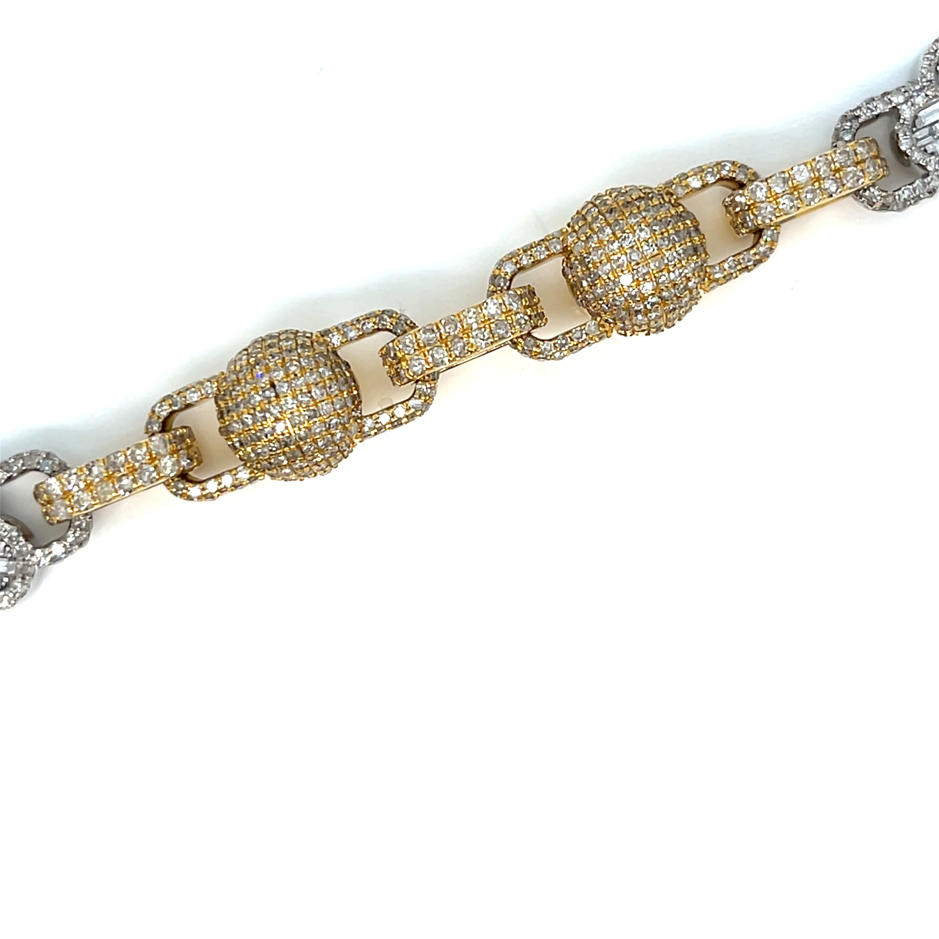 10K Gold Cross Beads Two Tone Iced Out Diamonds 22" Hip Hop Mens Chain Necklace - SNK34621