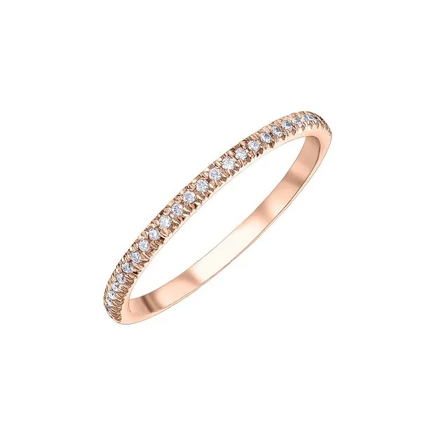 10K Rose Gold (0.10ct) Pavee Diamond Band