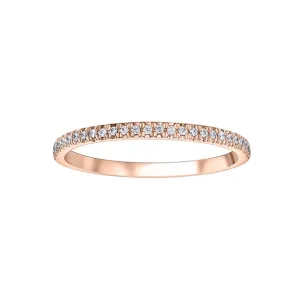 10K Rose Gold (0.10ct) Pavee Diamond Band