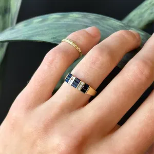 10K Stacked Sapphire Ring | Sz 7