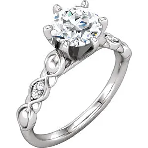 10K White & 14K White 1/3 CTW Diamond Engagement Ring