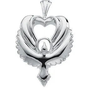 10k Yellow Gold Dove Heart Pendant
