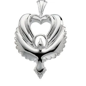 10k Yellow Gold Dove Heart Pendant