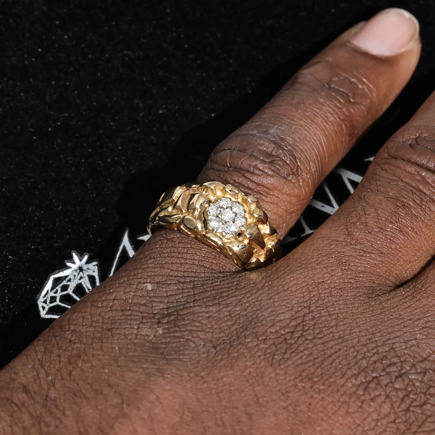 10K Yellow Gold Nugget Ring .5 Cwt.