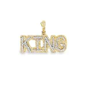 10k Yellow Gold "KING" Pendant with 1ct of Natural Diamonds - CSP24596