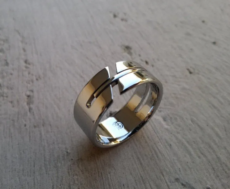 11 "DEBONAIR" handmade stainless steel ring (not casted) hypoallergenic mens rings wedding band mens rings
