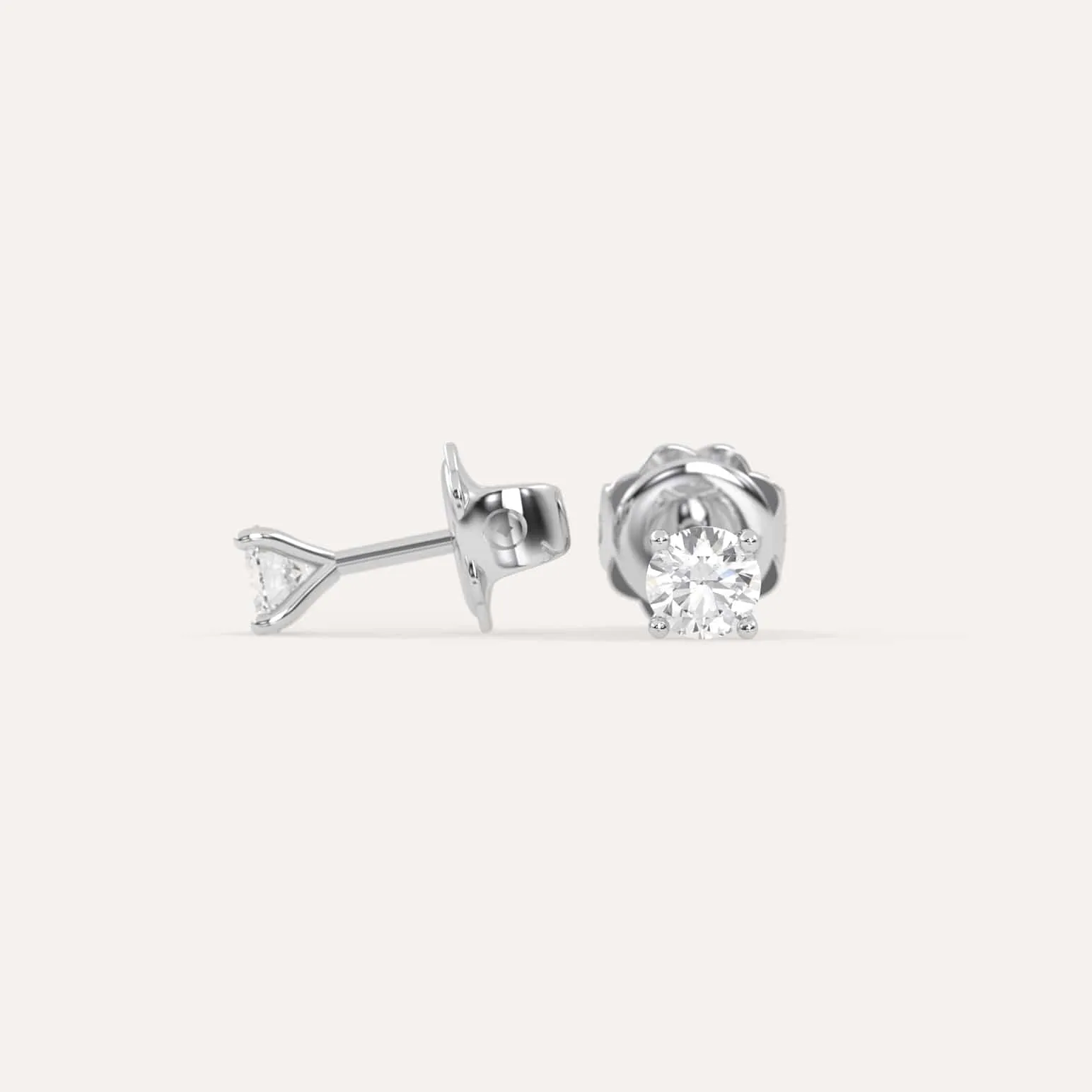 1/2 carat Round Diamond Stud Butterfly Earrings