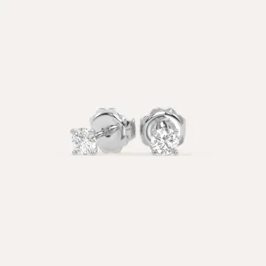 1/2 carat Round Diamond Stud Butterfly Earrings