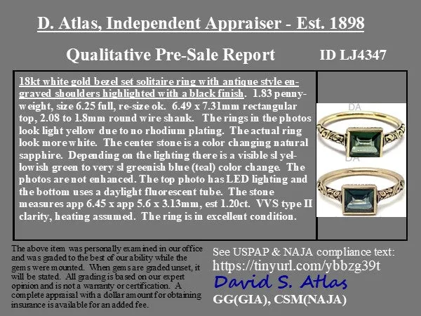 1.20ct Color Changing Sapphire Bezel Ring