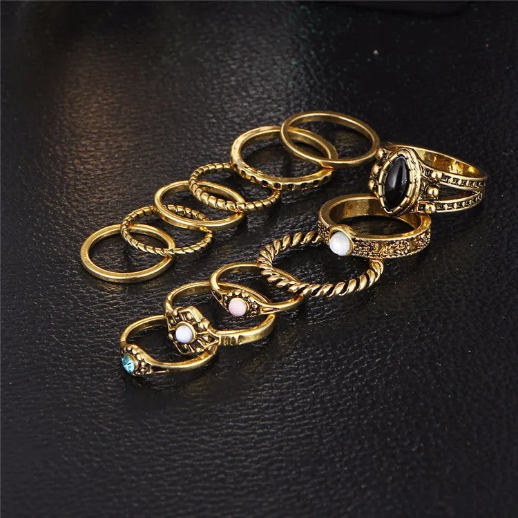 12pcs Vintage Midi Rings Set