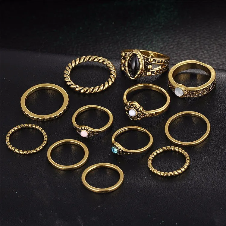12pcs Vintage Midi Rings Set