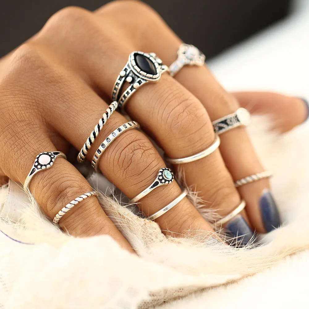 12pcs Vintage Midi Rings Set