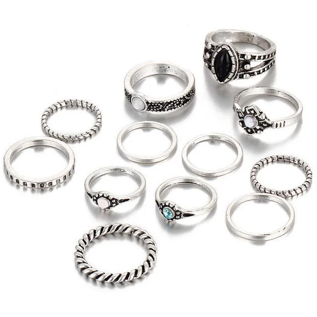 12pcs Vintage Midi Rings Set