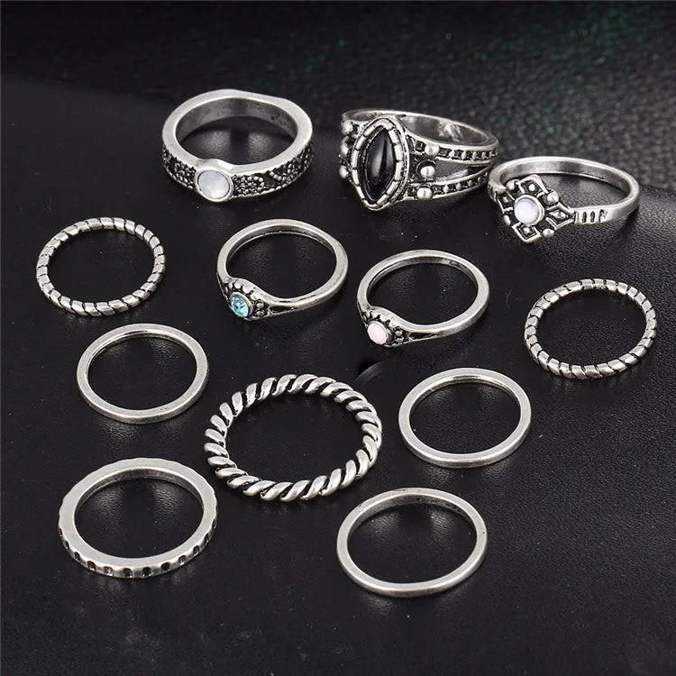12pcs Vintage Midi Rings Set