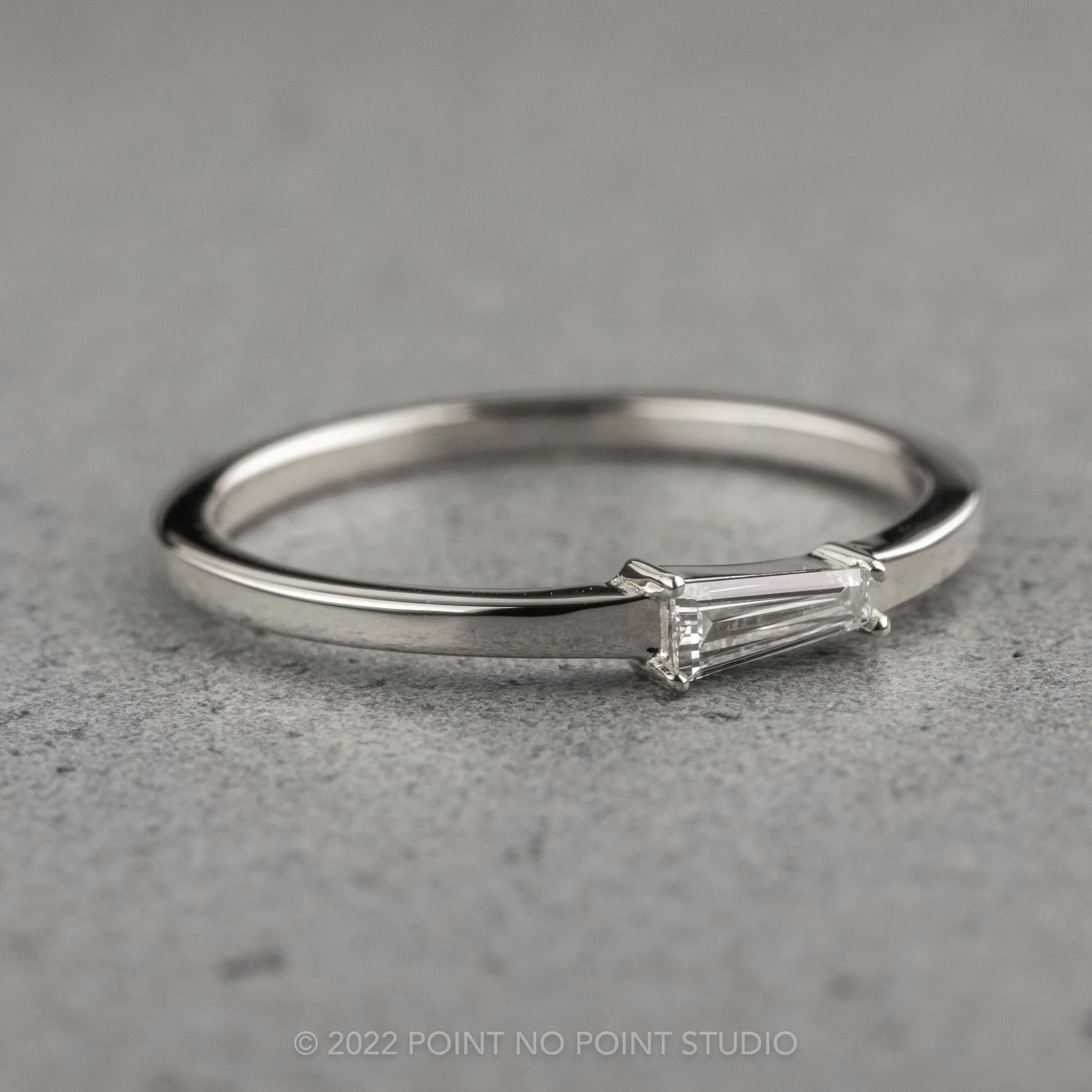 .13 Carat White Tapered Baguette Diamond Ring, Platinum