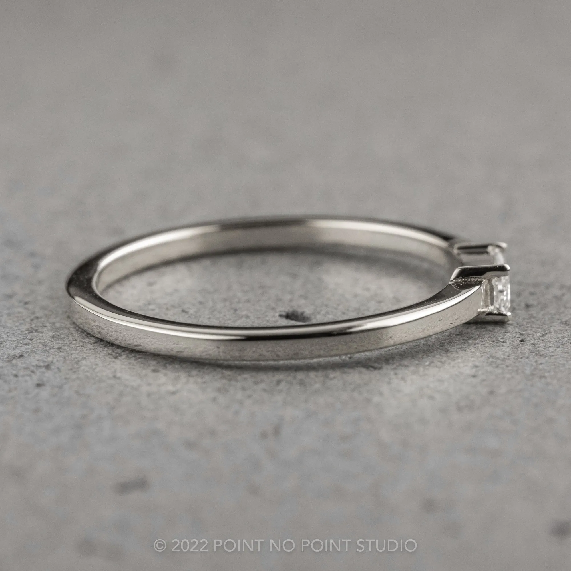 .13 Carat White Tapered Baguette Diamond Ring, Platinum