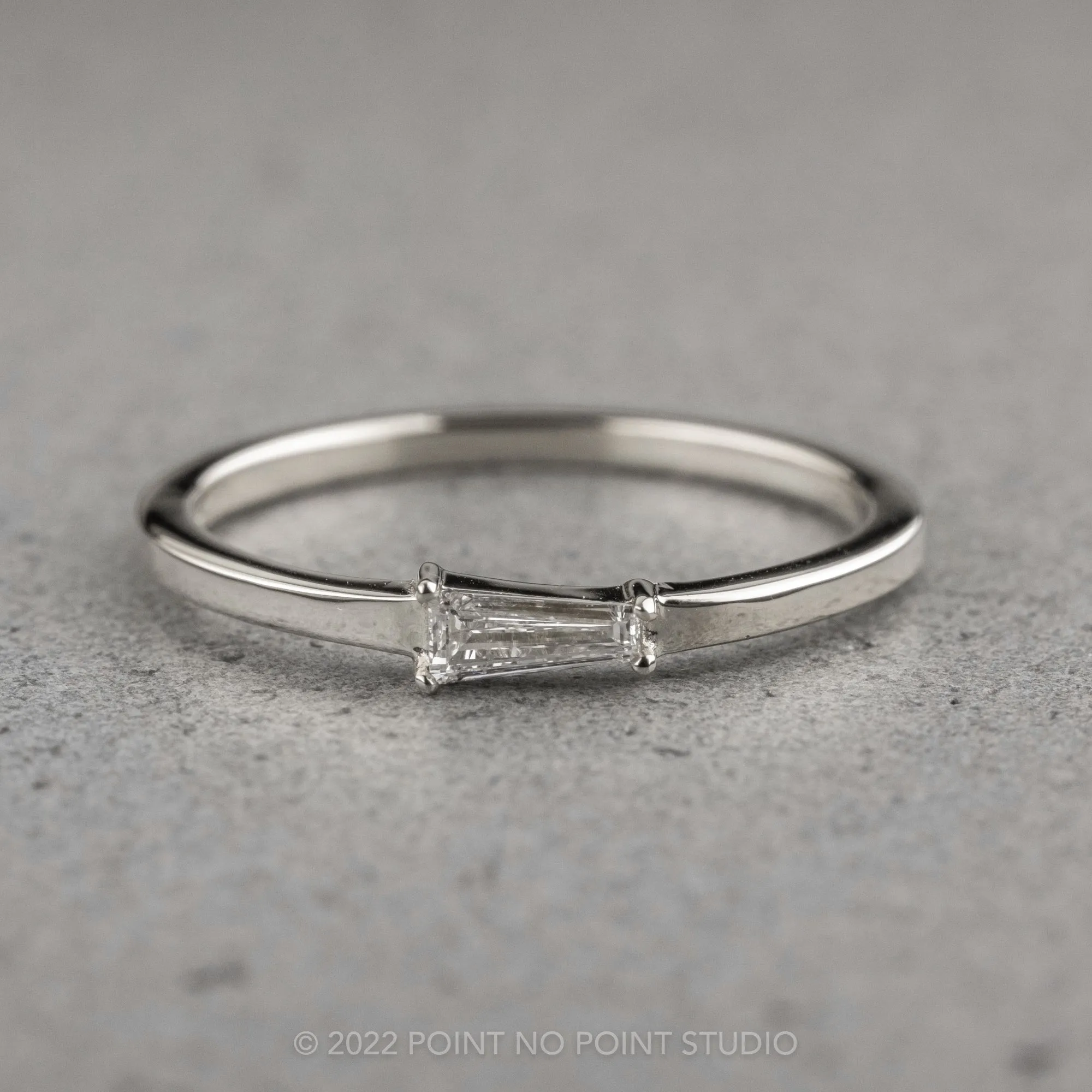 .13 Carat White Tapered Baguette Diamond Ring, Platinum