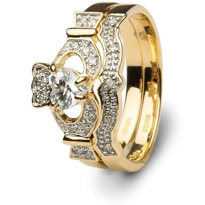 1/3 or 1/2 Carat Diamond Claddagh Engagement Ring SL-14L68DD