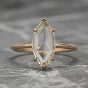 1.35 Carat Clear Marquise Diamond Engagement Ring, Jane Setting, 14K Rose Gold