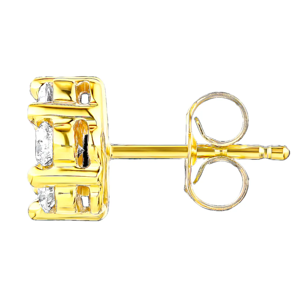 1/3ctw Flower Diamond Cluster Stud Earrings