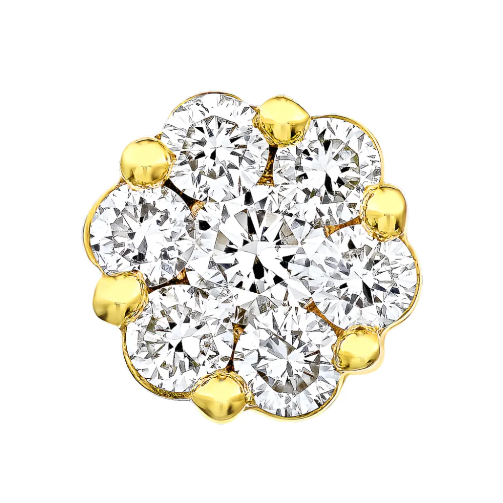 1/3ctw Flower Diamond Cluster Stud Earrings