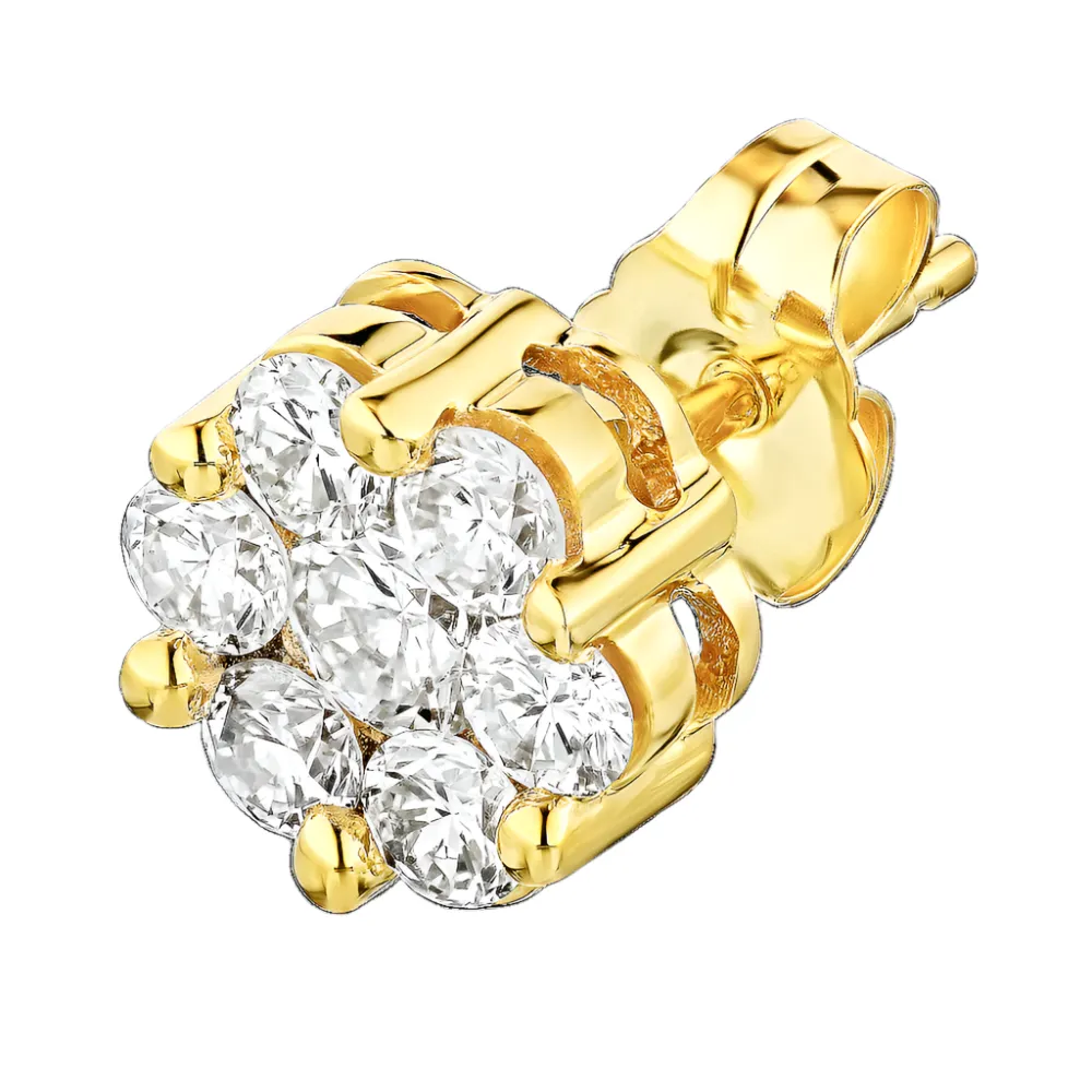 1/3ctw Flower Diamond Cluster Stud Earrings