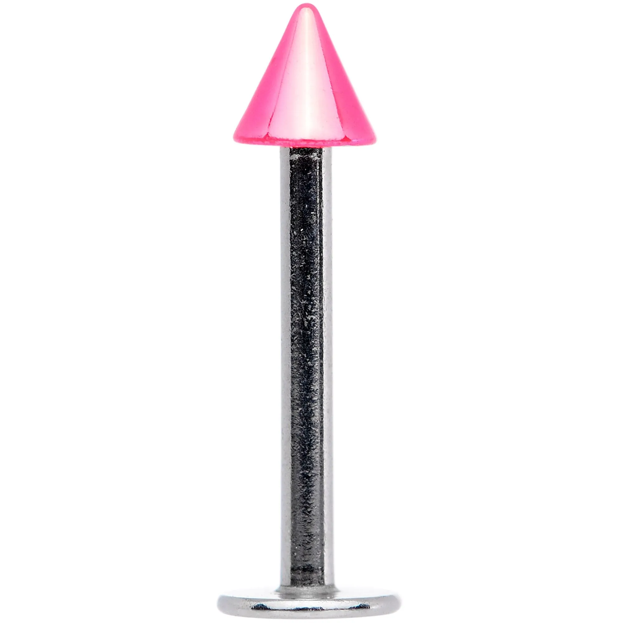 14 Gauge 3/8 Pink 3mm Cone Labret Monore