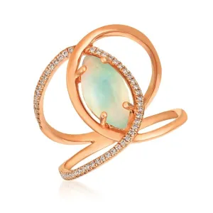 14K 0.16Ct-Diamond 1.06ct-Opal Fashion Rings