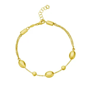 14K Adjustable Puff Pebble Necklace