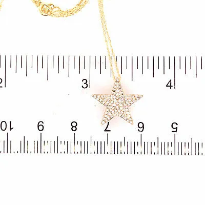 14K Diamond Pave Cluster Star Pendant Yellow Gold