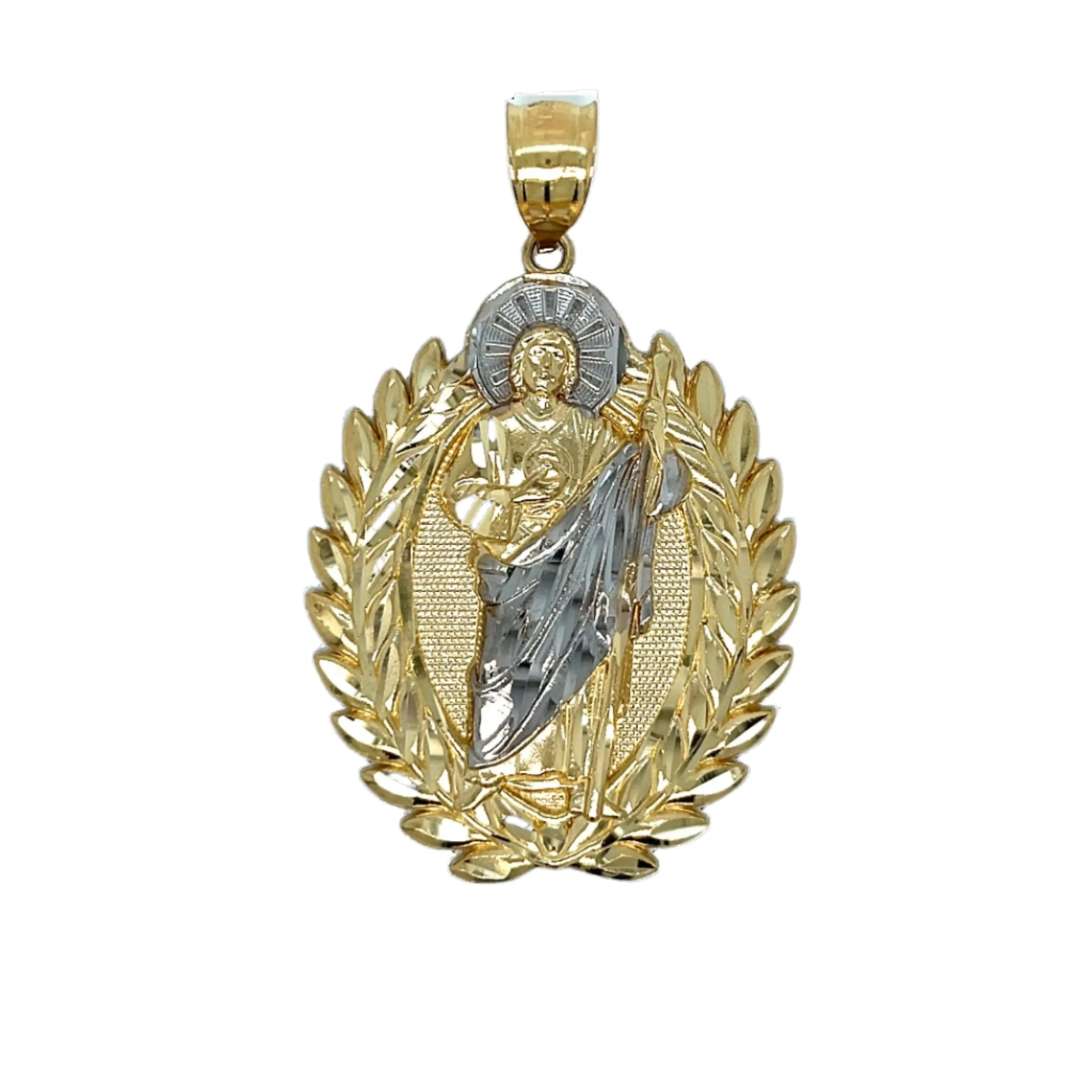 14K Gold 2" Beautiful San Judas Pendant
