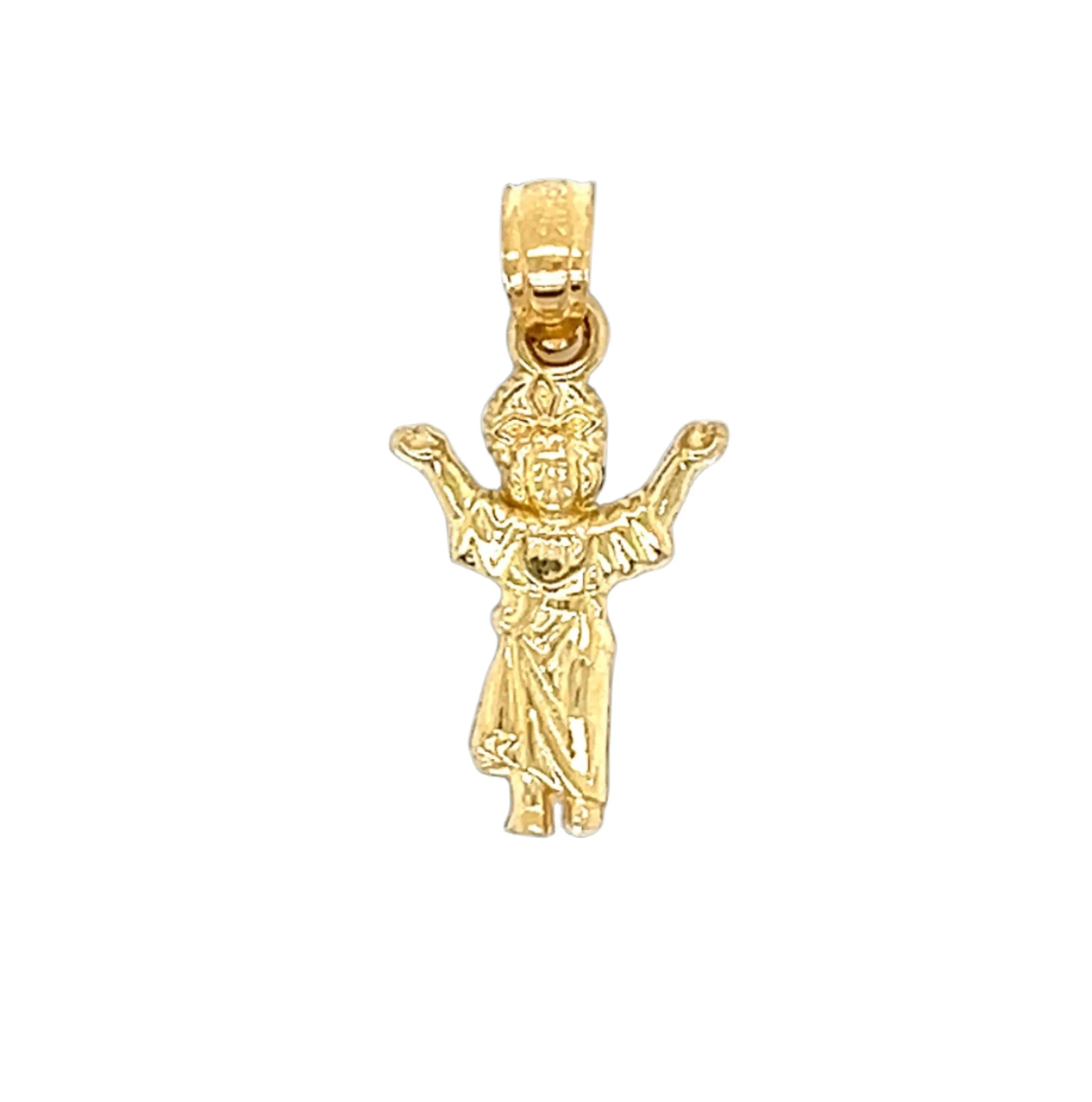 14K Gold Baby Jesus Praying Pendant