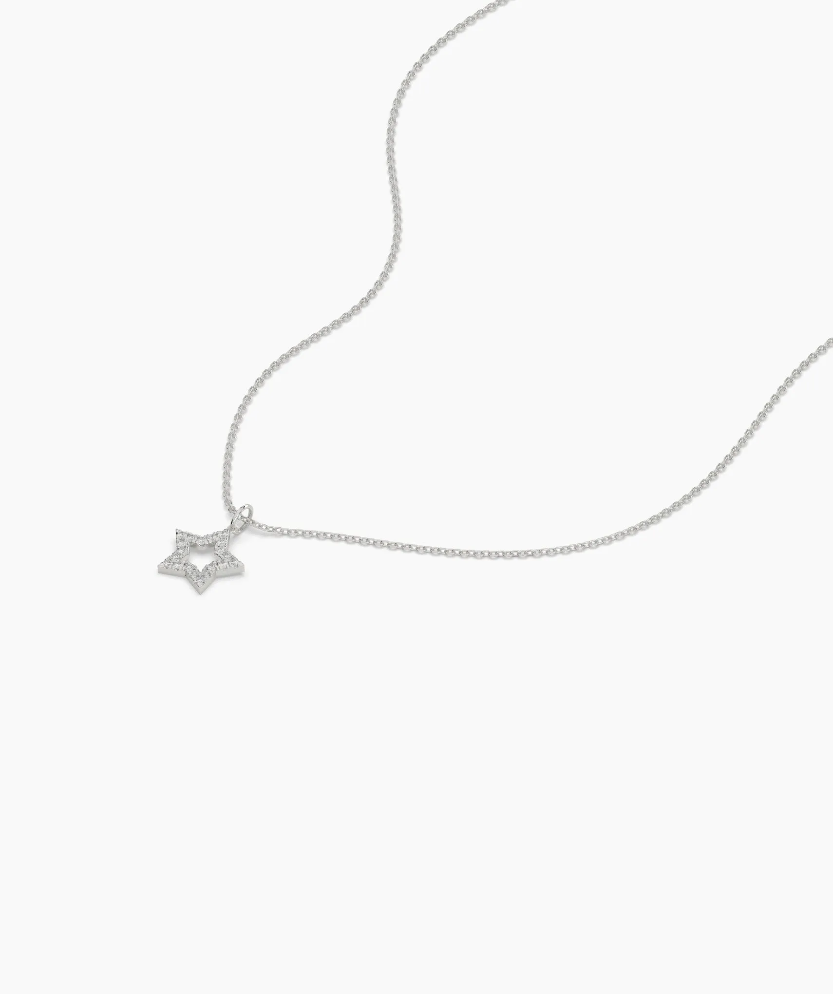 14K Gold Diamond Star Necklace