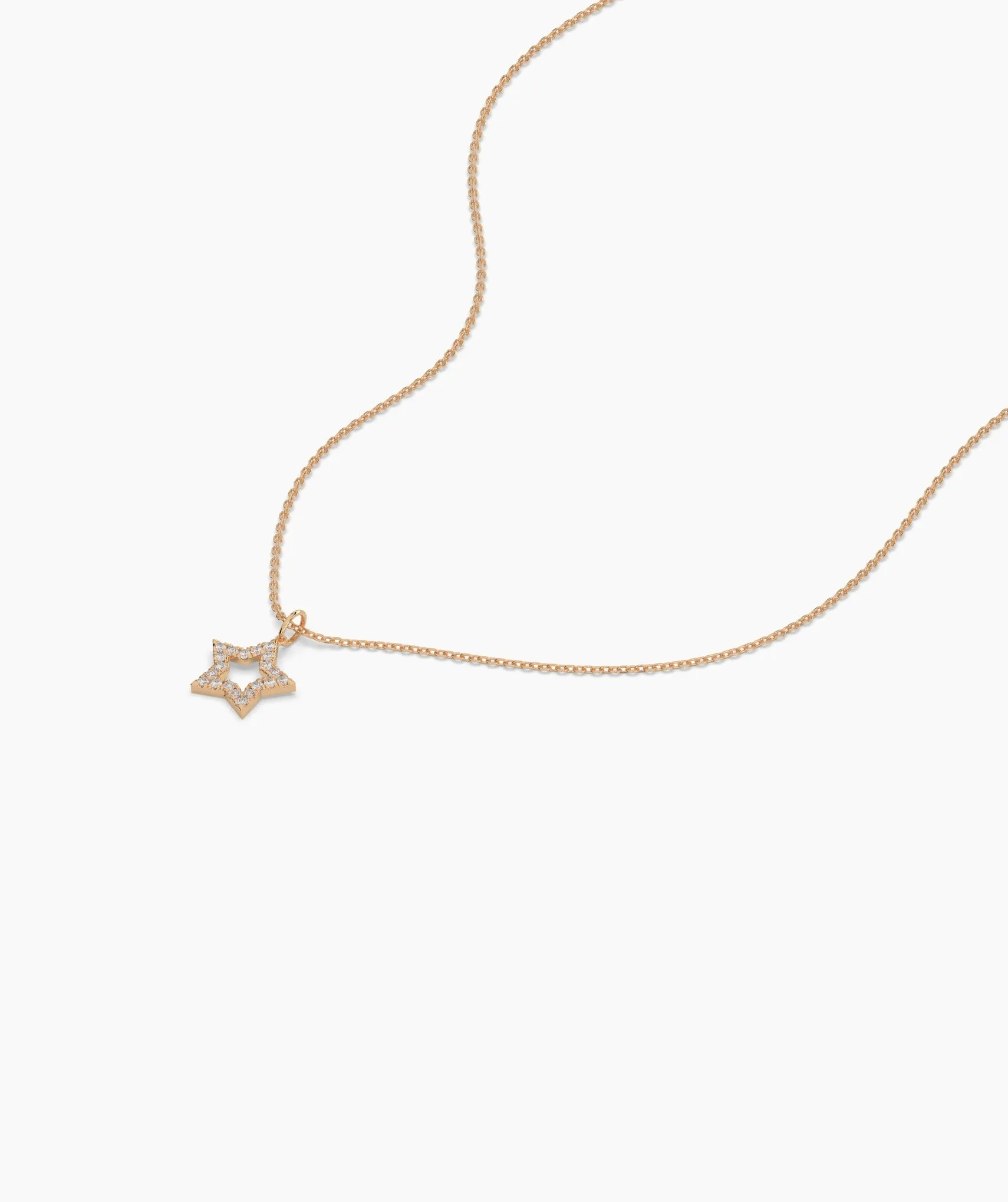 14K Gold Diamond Star Necklace