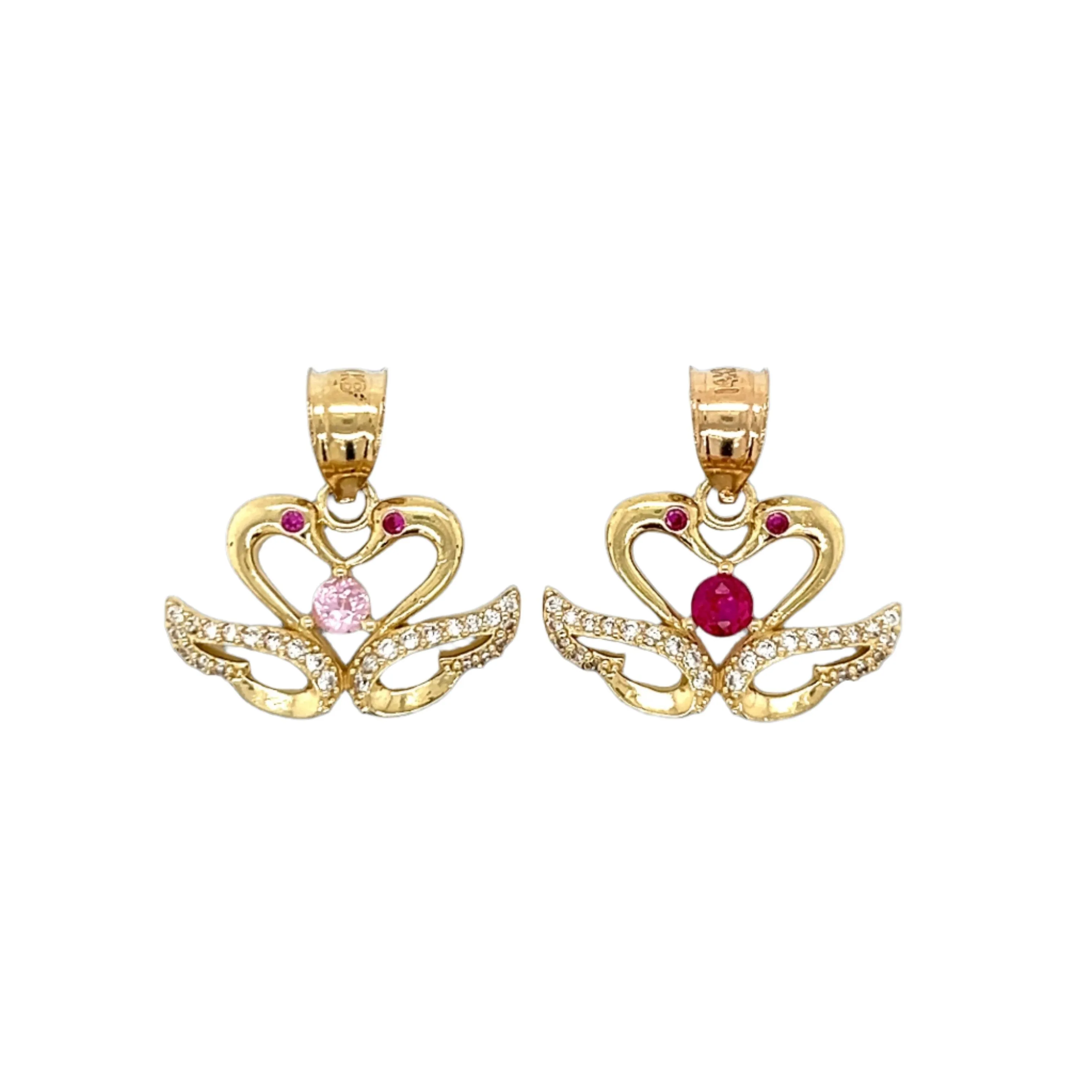 14K Gold Heart With Wings Pendant