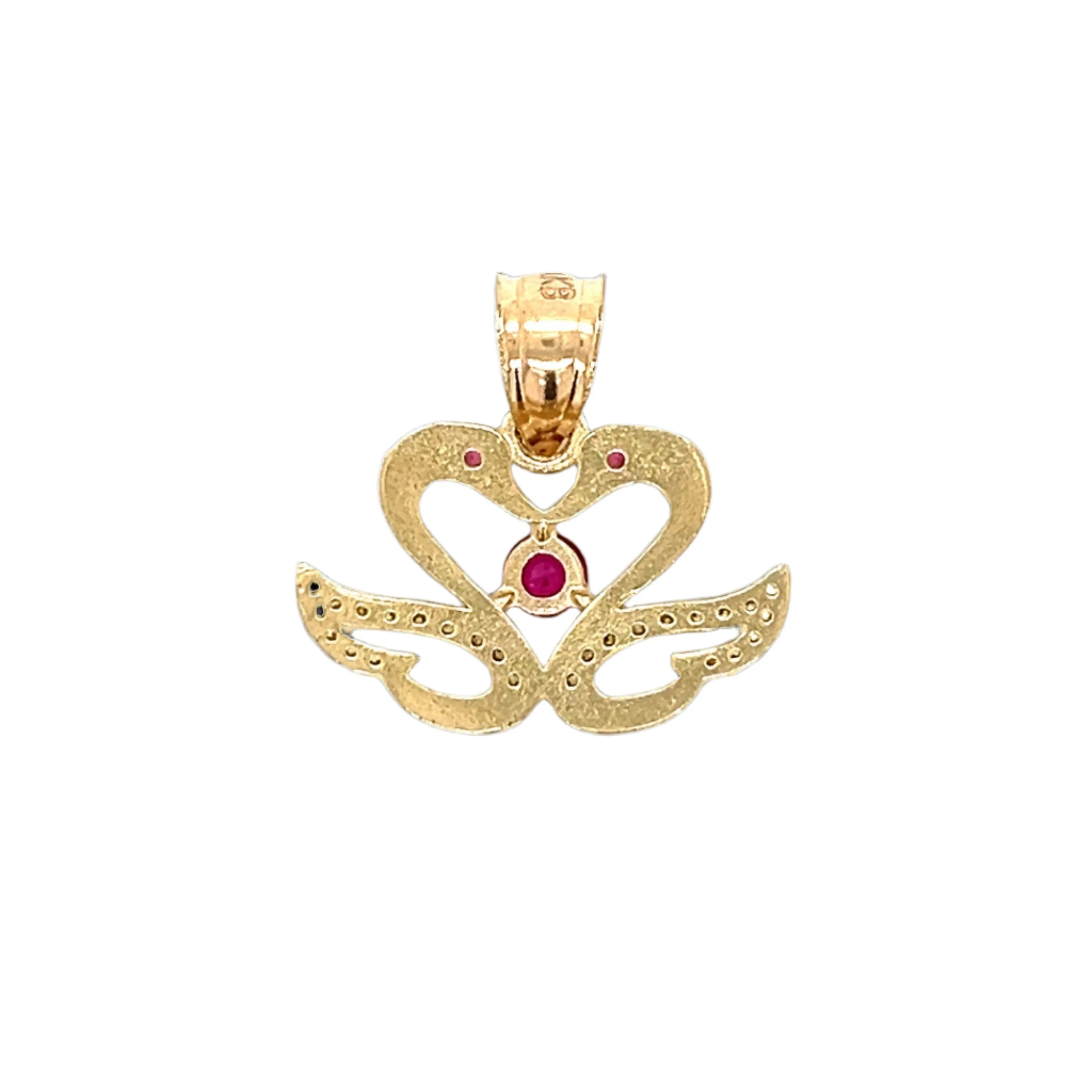 14K Gold Heart With Wings Pendant